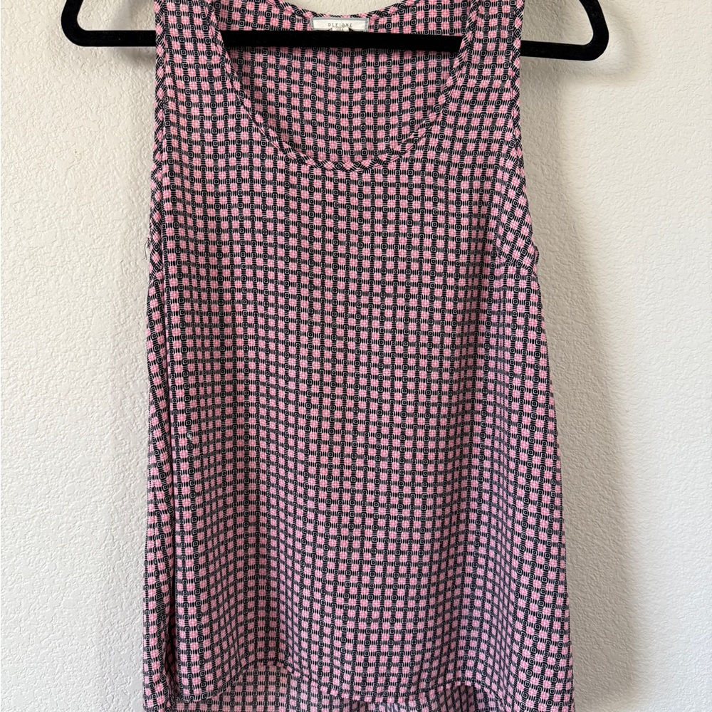 Pink and Black Checkered Women's Top